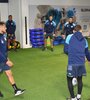 Los jugadores se entrenaron bajo techo (Fuente: Prensa Racing)