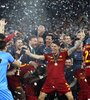 Los jugadores de la Roma de festejo (Fuente: EFE)