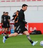 Messi fue la máxima atracción del entrenamiento en San Mamés (Fuente: Télam)