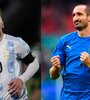 Epi: Messi y Chiellini. La Selección llega al duelo con un invicto de 31 partidos.  