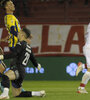 Cóccaro grita el segundo para Huracán a poco de iniciado el segundo tiempo (Fuente: Fotobaires)