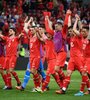 El seleccionado helvético celebra su éxito ante Portugal (Fuente: AFP)