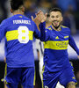 Fernández y Benedetto se juntan para el festejo (Fuente: Fotobaires)