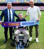 El presidente Laporta, Juan Carlos Unzué y Pep Guardiola en la presentación del partido (Fuente: Prensa Barcelona)