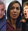 Gerardo Morales, María Eugenia Vidal y Javier Milei, algunos de los referentes opositores que se refirieron al cambio de ministro en Economía.