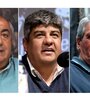 Los triunviros de la CGT Héctor Daer, Pablo Moyano y Carlos Acuña.