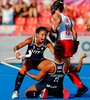 Festejo de Las Leonas en la goleada ante Canadá. (Fuente: Prensa CAH)