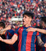 Adam Bareiro celebra el gol del triunfo de San Lorenzo ante Boca Juniors (Fuente: @Liga AFA)