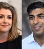 Penny Mourdant y Rishi Sunak, principales candidatos a suceder a Boris Johnson. 