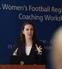 Arijana Demirovic, directora de Desarrollo del Fútbol Femenino de la FIFA. (Fuente: AFP)