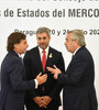 Luis Lacalle Pou, Mario Abdo Benítez y Alberto Fernández. (Fuente: Presidencia)