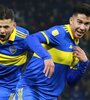 Guillermo Fernández grita su gol, el primero de la noche en la Boca  (Fuente: NA)