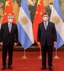 Alberto Fernández junto al presidente chino Xi Jinping. (Fuente: NA)