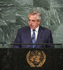 Repudio a la violencia, la guerra entre Rusia y Ucrania, Malvinas y AMIA, los ejes del discurso del Presidente en la ONU (Fuente: AFP)