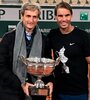 Nadal junto a su representante Carlos Costa.