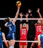 La selección femenina de voley no pudo ante un duro rival. (Fuente: feva)