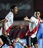 Quintero encabeza el festejo luego de su gol (Fuente: Fotobaires)