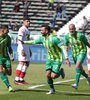 Cauteruccio festeja el primero de Aldosivi. (Fuente: NA)