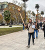 Jonathan Morel, megáfono en mano, en una de las marchas anti K de Revolución Federal. (Fuente: Enrique García Medina)