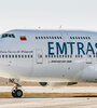 El avión retenido en Ezeiza.