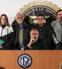 Los miembros del triunvirato de la CGT, Pablo Moyano, Héctor Daer y Carlos Acuña. (Fuente: NA)