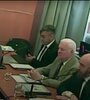 Los abogados Matías Galván y Federico Paruolo estuvieron con Nelson Periotti (centro) en la sala  y frente a los jueces.