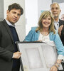 El gobernador Axel Kicillof junto a la ministra Cristina Álvarez Rodríguez y el ministro Julio Alak.