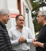 El Presidente, Ferraresi y Santiago Maggiotti, actual secretario de Vivienda y exintendente de Navarro. (Fuente: Télam)