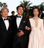 Park Chan-wook y sus intérpretes Park Hae-il y Tang Wei, en Cannes, en mayo pasado.  (Fuente: EFE)