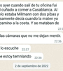 El mensaje enviado por el testigo a las 22.36 del 1 de septiembre, minutos después del ataque a CFK.