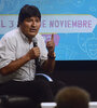 Evo Morales fue el centro de atención en la Feria del Libro Nacional y Popular de Santa Fe. 