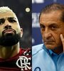 Gabriel Barbosa, un histórico del Fla, y el riojano Ramón Díaz, en busca del batacazo (Fuente: AFP/NA)