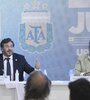 Alejandro Domínguez y Chiqui Tapia, titulares de la Conmebol y AFA respectivamente (Fuente: AFP)