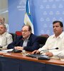 Sergio Palazzo, Carlos Heller y Marcelo Casaretto en la Comisión de Presupuesto. (Fuente: NA)