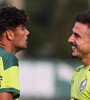Scarpa y Bigode, cuando eran compañeros en Palmeiras, antes de la estafa (Fuente: Prensa Palmeiras)
