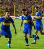 Agustín Sández grita con el alma el primer gol de Boca (Fuente: Télam)