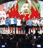 La Selección Argentina en pleno homenaje en la sede de la Conmebol (Fuente: AFP)