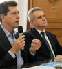 El ministro Wado de Pedro y el jefe de Gabinete, Agustín Rossi. (Fuente: NA)
