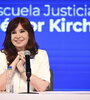 Cristina Kirchner durante el discurso que dictó en La Plata. (Fuente: Télam)