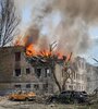 La clínica de Dnipro destruida por el bo,bardeo ruso. (Fuente: AFP)