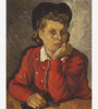 "El saco rojo", retrato que Julio Vanzo hizo de Rosa Wernicke en 1943 y que pertenece a la colección del Museo Castagnino. 