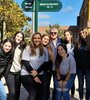 Los estudiantes en la calle Héroes de Malvinas. 