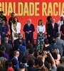 Lula da Silva y la ministra de Igualdad Racial, Anielle Franco, contra el racismo. (Fuente: EFE)