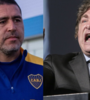 Roman Riquelme y Javier Milei quien puso su "motosierra" a favor de Macri.