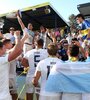 Los Pumas 7s festejaron en Australia. (Fuente: EFE)