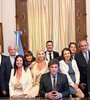 Javier Milei junto con su gabinete, en la asunción en Casa Rosada