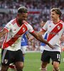 Entre Borja y Colidio metieron los cinco goles de River en una noche inmejorable para los locales. (Fuente: NA)