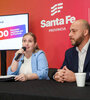 La ministra Victoria Tejeda junto al secretario de Desarrollo Territorial, Sergio Basile.  (Fuente: Prensa Gobernación)