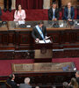 Javier Milei durante la apertura de sesiones en el Congreso (Fuente: Télam)
