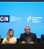 El presidente del Consejo Interuniversitario Nacional, Víctor Moriñigo, habla durante la conferencia de prensa. (Fuente: NA)